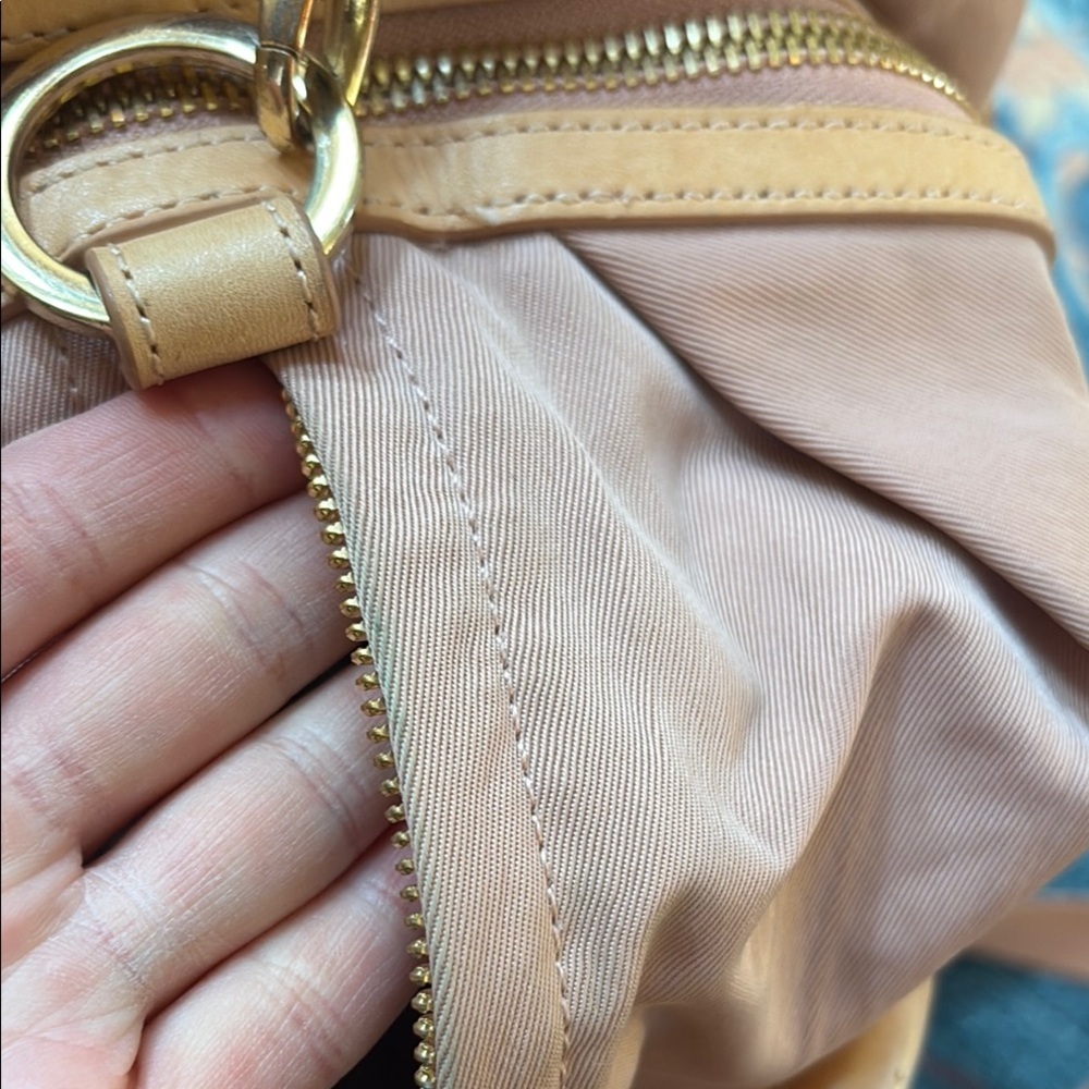 Caraa Blush Pink & Tan Nylon Backpack - Picture 6 of 8